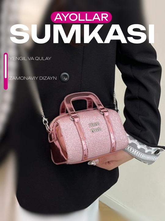Ayollar mini sumkasi, yelka orqali, zanjirli, Min Min - 