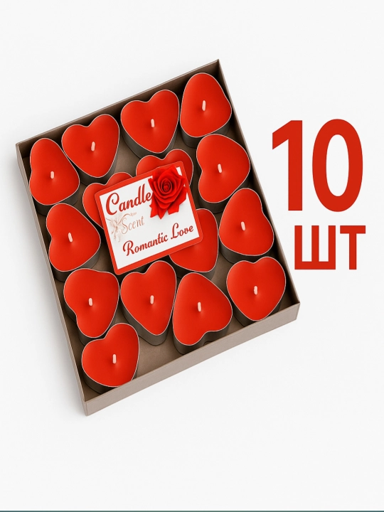 Свечи, свечи в форме сердца, чайные свечи, для подарков, украшений и мероприятий - 
