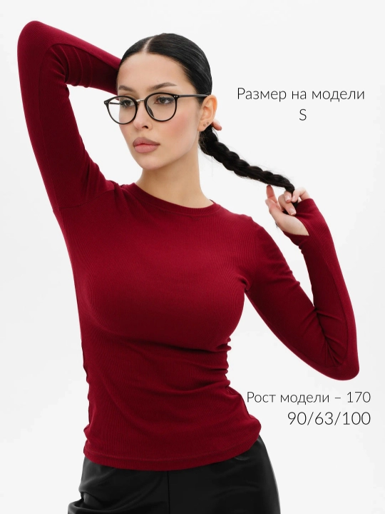 Женский лонгслив с рукавами-перчатками, облегающий топ с длинным рукавом, базовая кофта
