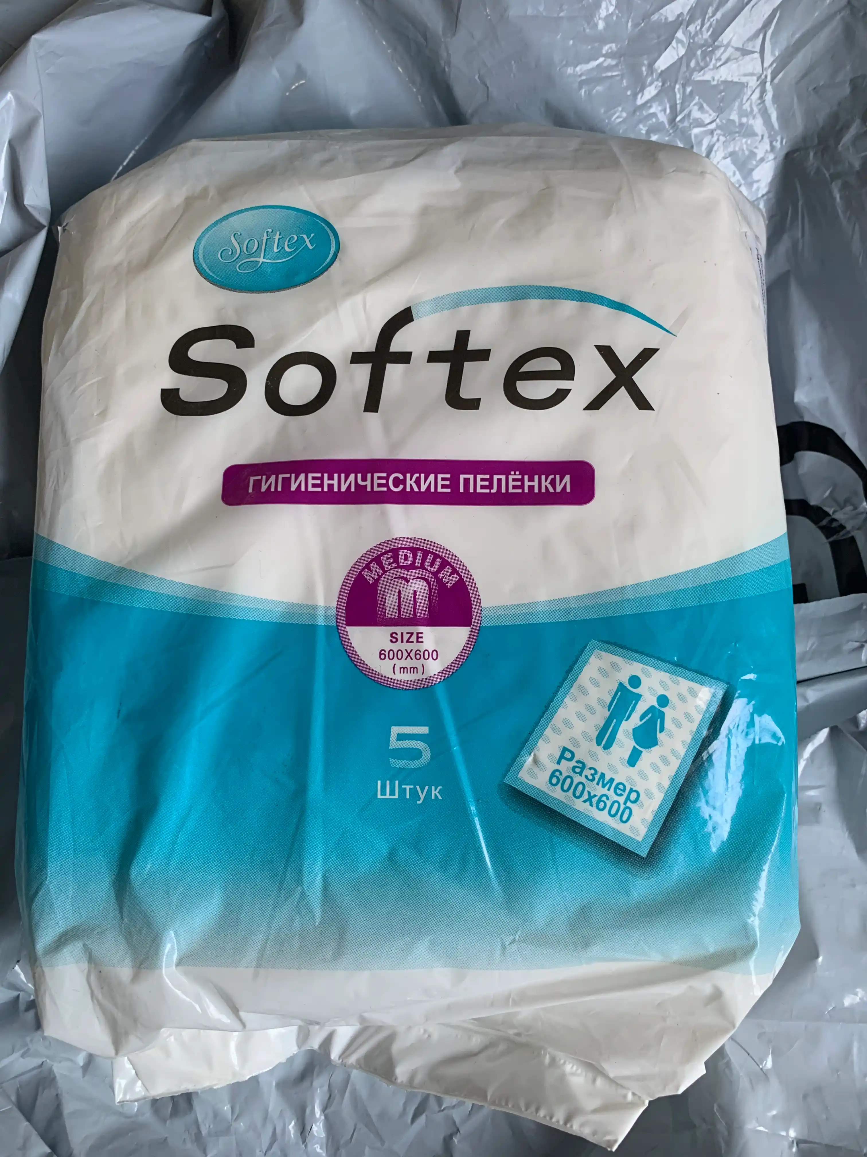 Впитывающие пеленки Softex, 60 х 60 - 5 шт