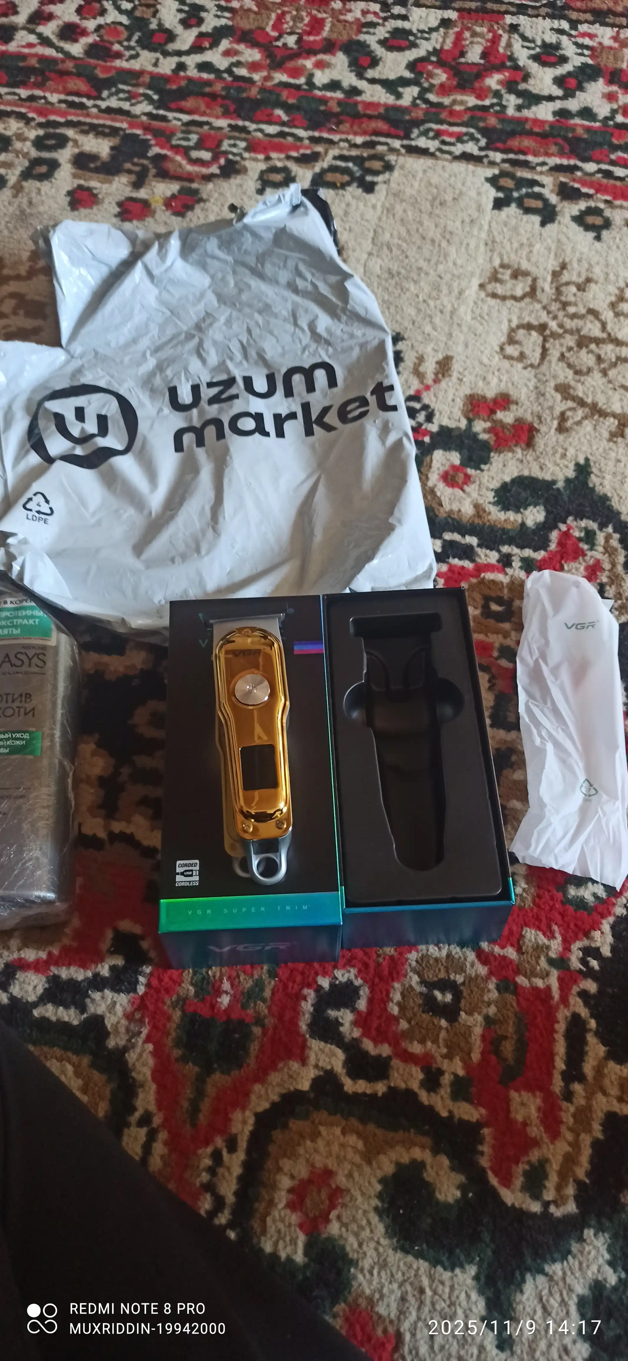Trimmer soqol va mo'ylov olish mashinasi uchun elektr ustara, VGR V-290 modeli