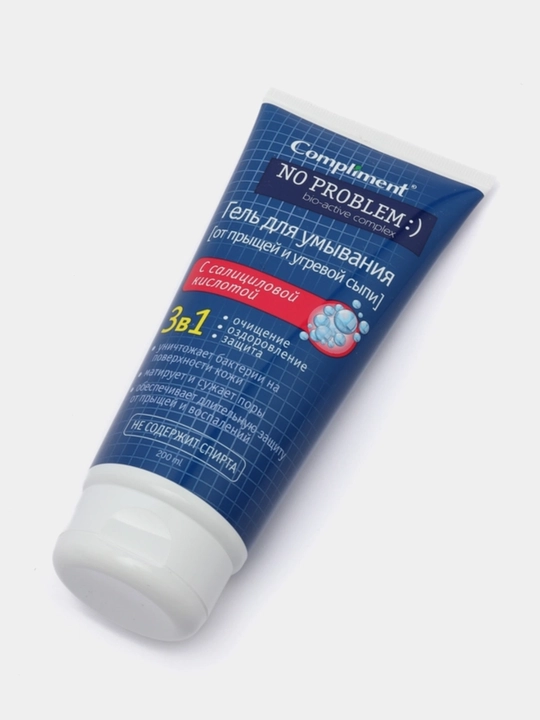 Compliment No Problem yuzni tozalovchi gel, salitsil kislotasi va sink bilan, akne qarshi