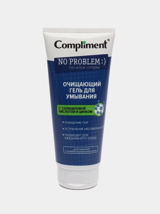 Compliment No Problem yuzni tozalovchi gel, salitsil kislotasi va sink bilan, akne qarshi
