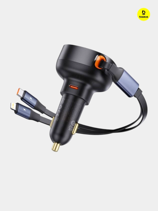 Baseusdan Type-C avtomobil zaryadlovchi qurilma Type-C Lightning va Lightning 60W porti