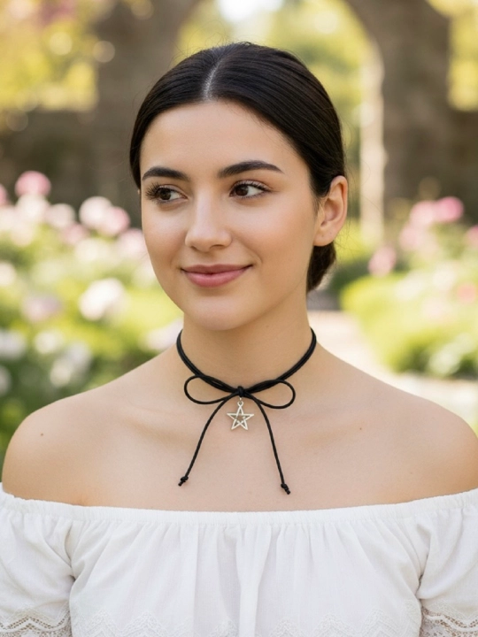 Choker yulduzchali shnur, braslet va choker ikkitasi birda