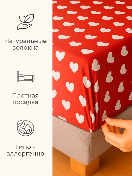 Простыня на резинке, эко бамбук, Rania