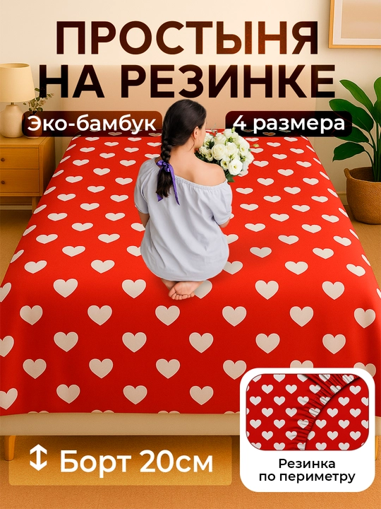 Rezinkali choyshab, eko bambuk, Rania - 