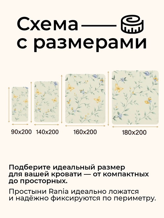 Rezinkali choyshab, eko bambuk, Rania