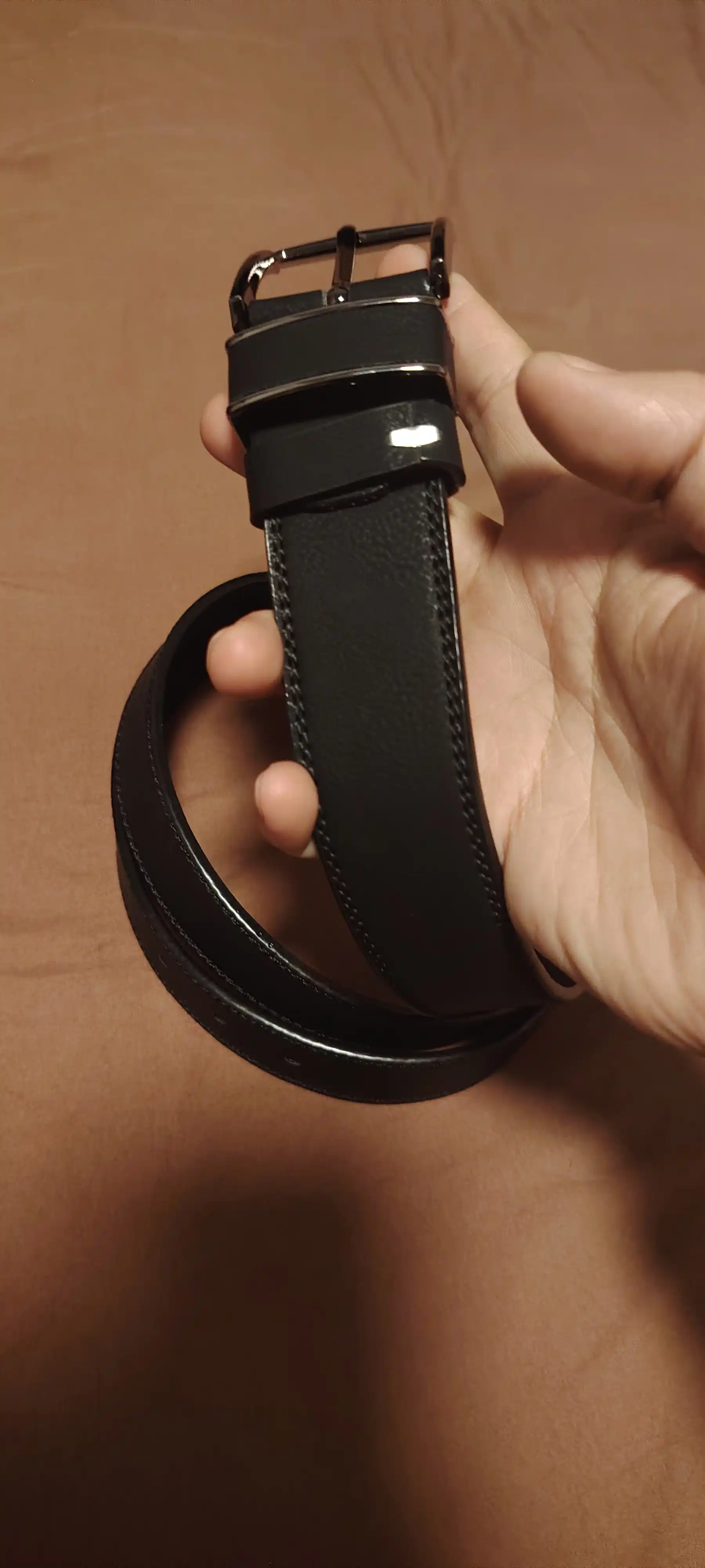 Eurobelt leather erkaklar klassik kamari, metall qisqich, eko-charm