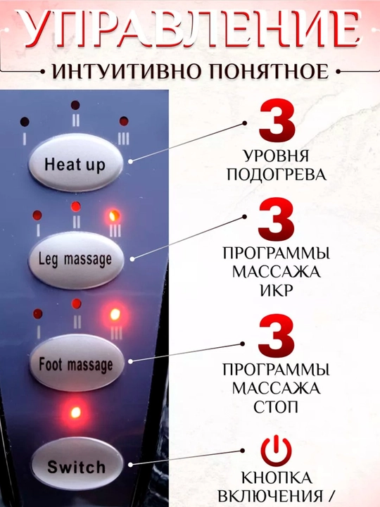 Oyoq va boldir uchun elektr massaj apparati, dam olish uchun, kompakt, 3 funksiyali masaj