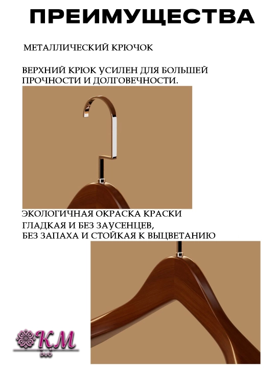Деревянная вешалка-плечики для одежды – для костюмов, рубашек, брюк и верхней одежды