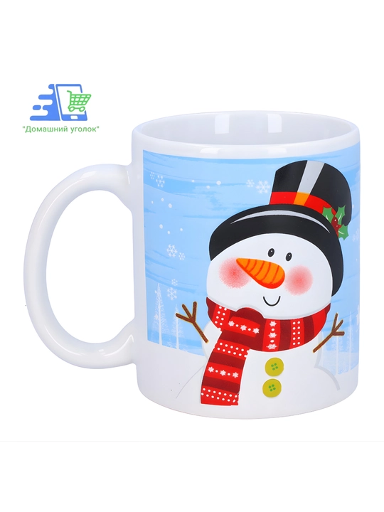 Рождественский набор Snowy Mug — кружка 325 мл и блюдце 20 см, керамика