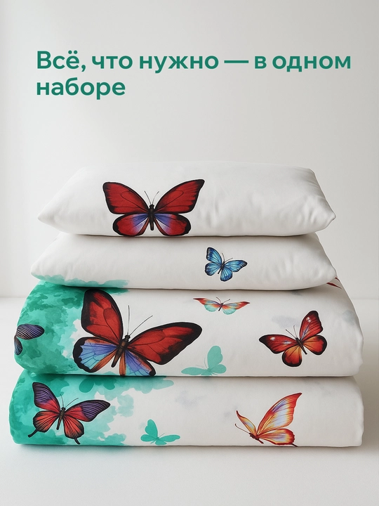 Комплект постельного белья эко-бамбук, двуспальный, гипоаллергенный, комфортный