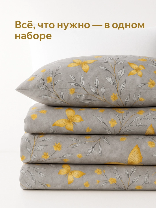Комплект постельного белья эко-бамбук, двуспальный, гипоаллергенный, комфортный