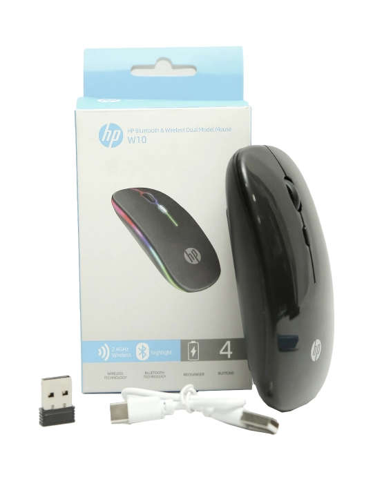 Kompyuter va ofis uchun simsiz sichqonchasi, RGB yoritgichli, Bluetooth/ USB simli - 