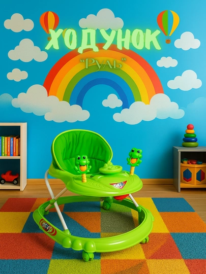 Ходунок "Руль" для детей, с игрушками