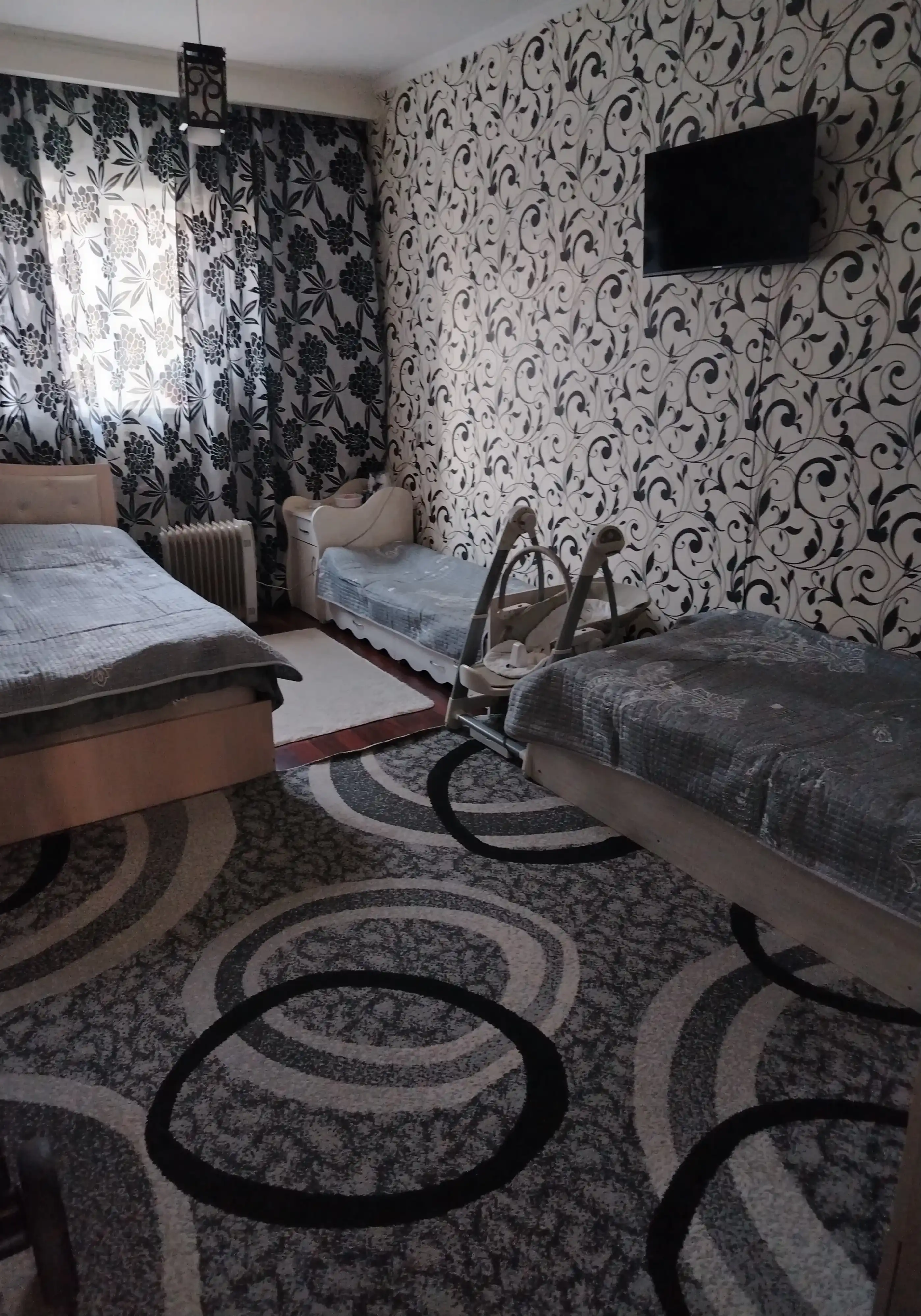 Плед - покрывало двуспальное, на кровать и диван, с принтом, декоративное, 200 * 215 см