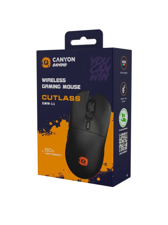 Simsiz o‘yin sichqonchasi CANYON Cutlass GMW-11, RGB yoritgichli