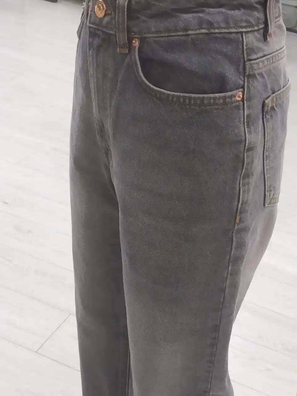 Denim ayollar jinsi shimlari, baland belli
