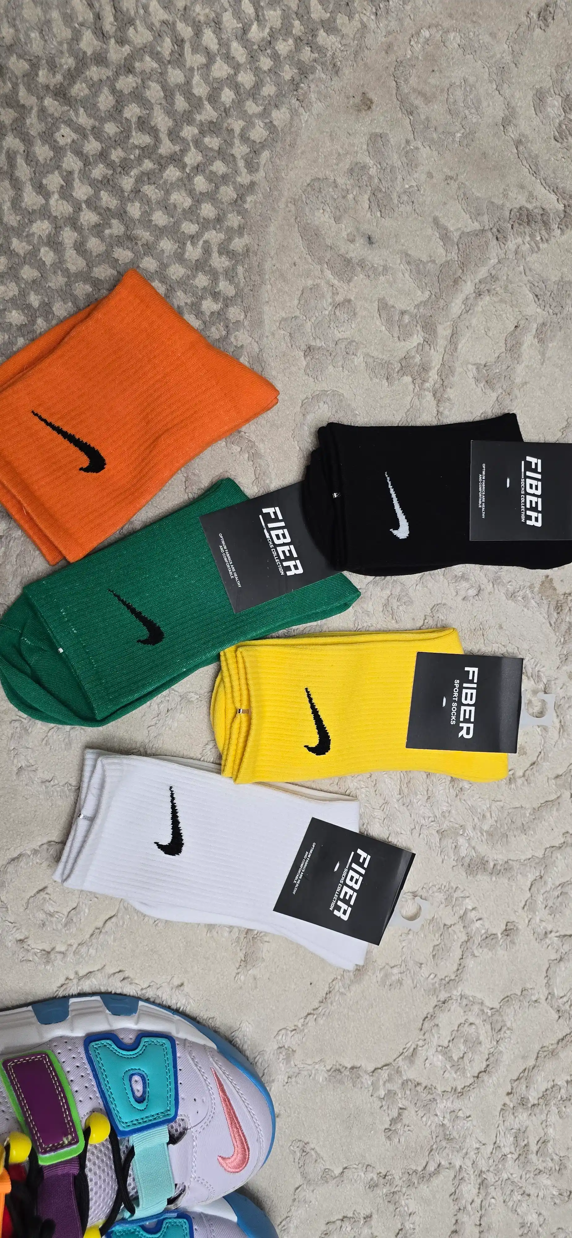 Rangli uzun sport paypoqlar, Nike, 5 talik to'plam 40 -44 36-38