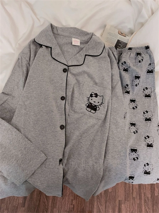 Pijama, ayollar uy kiyimi, yumshoq pijama, cartoon printli pijama M-XXL