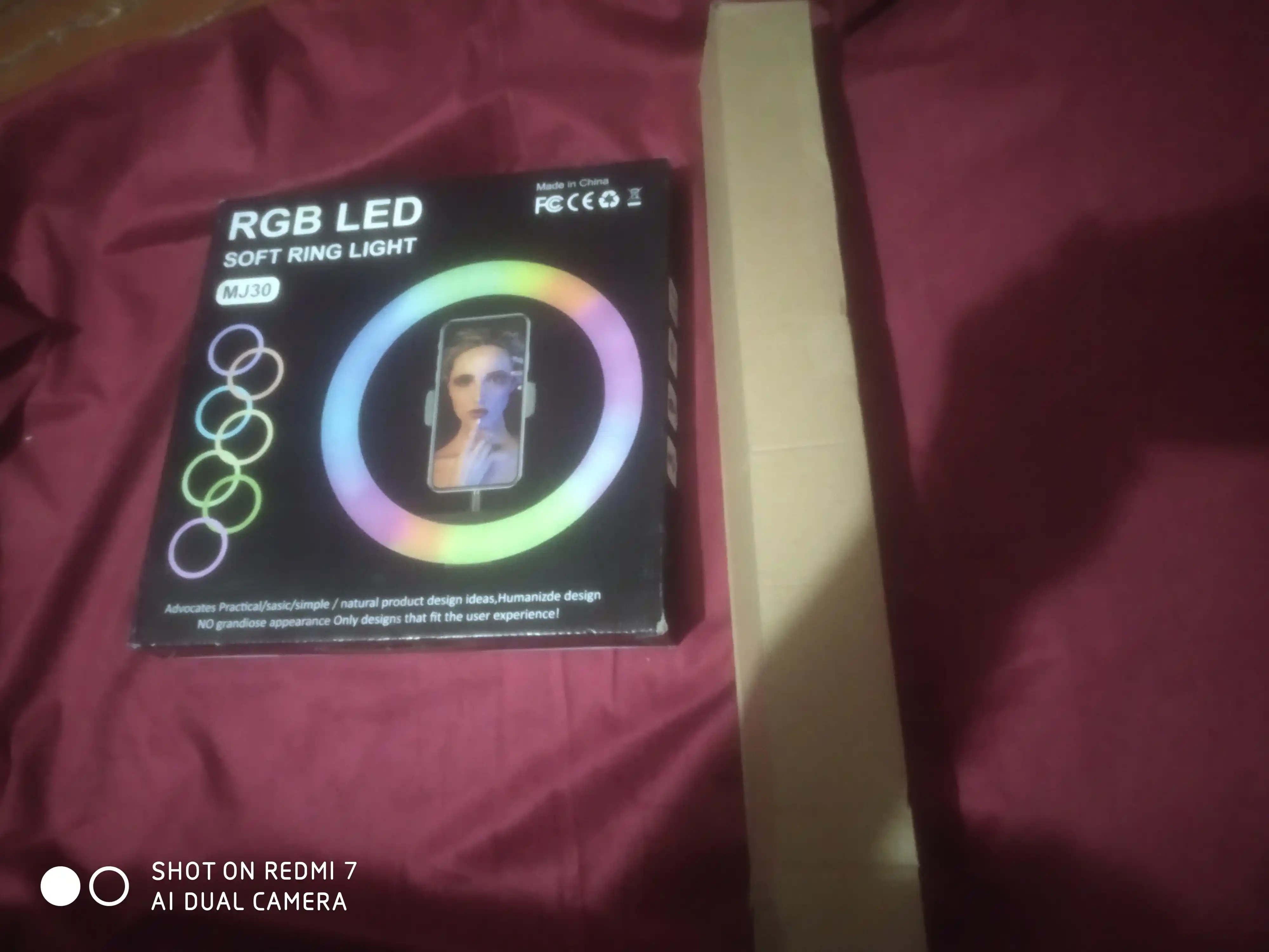 Selfi lampasi, halqali, RGB, LED, shtativ bilan, 210 sm