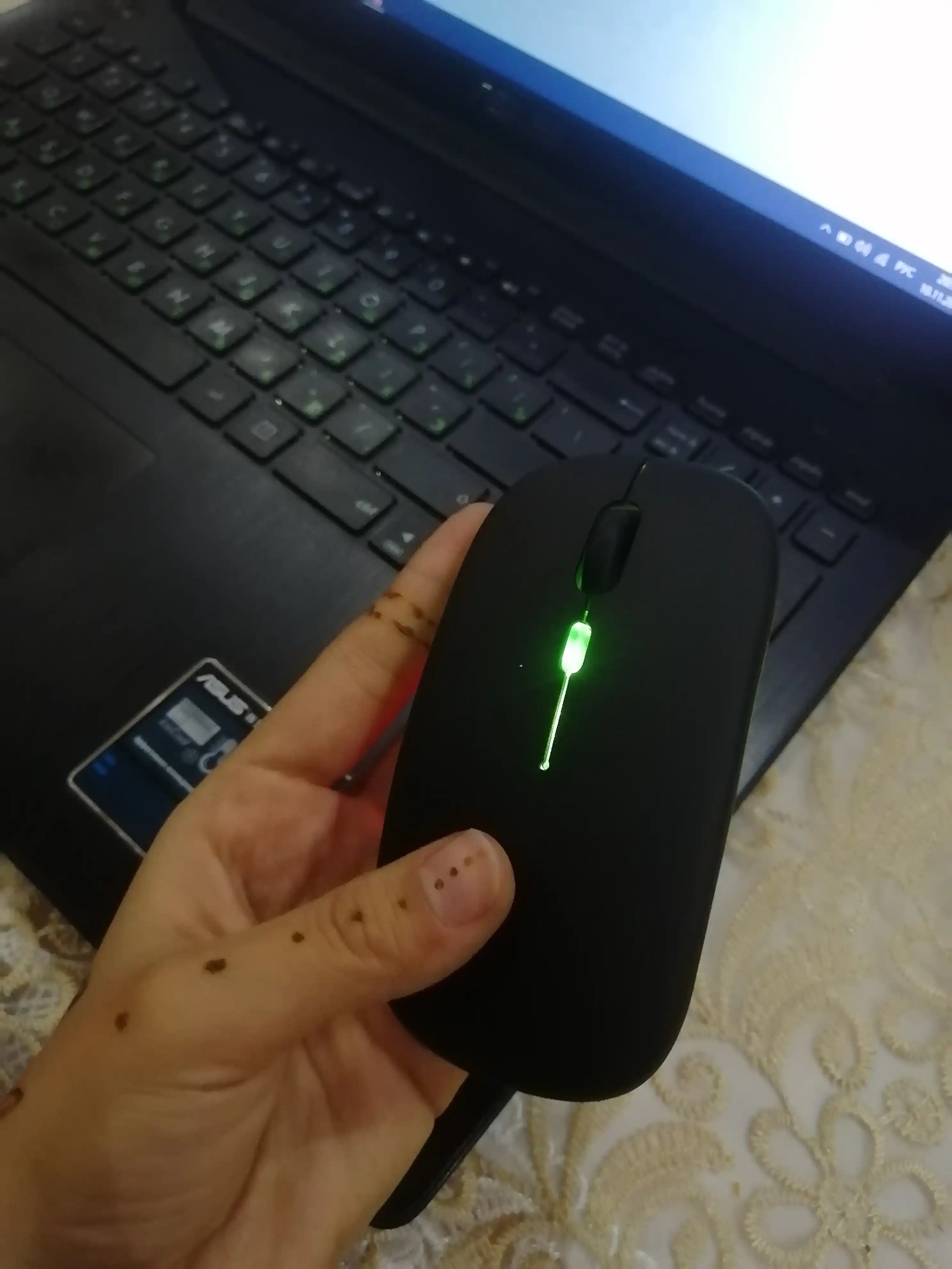 Simsiz sichqoncha, shovqinsiz,quvatlash bilan,Bluetooth USB adapteri va RGB