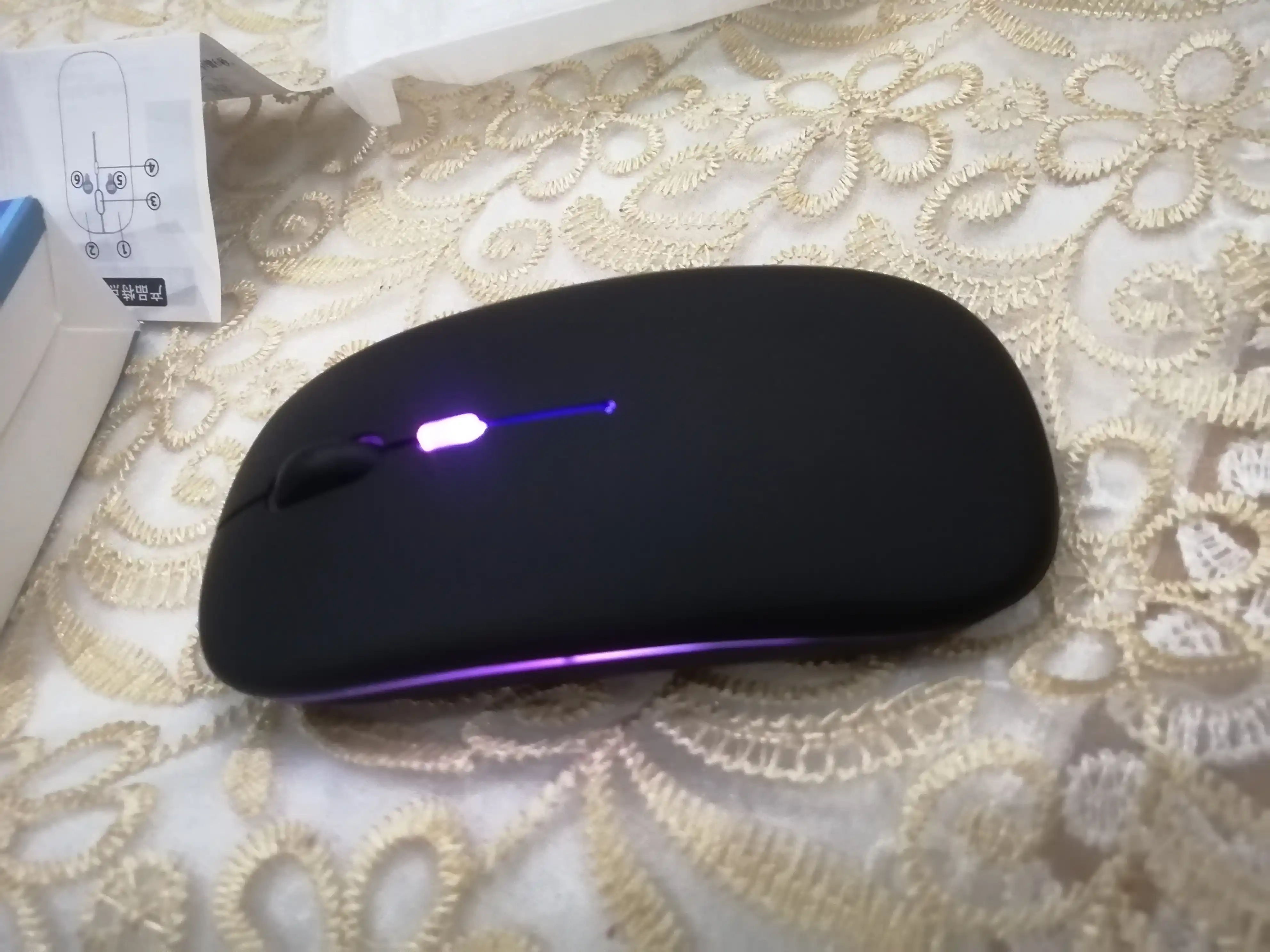 Simsiz sichqoncha, shovqinsiz,quvatlash bilan,Bluetooth USB adapteri va RGB
