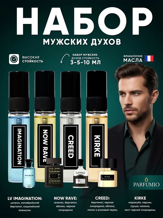 Erkaklar uchun atirlar, Imagination, Now, Kirke, Creed mini atir, nabor atir - 