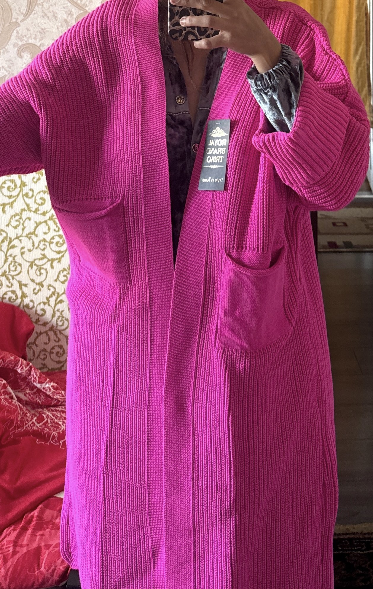 Ayollar kardigani, Oversize, to‘qilgan poncho, ayollar uzun kardigani, 48 -56
