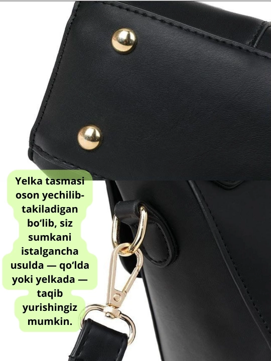 Ayollar moda sumkasi, eko charmdan, yelka orqali (klassik model)