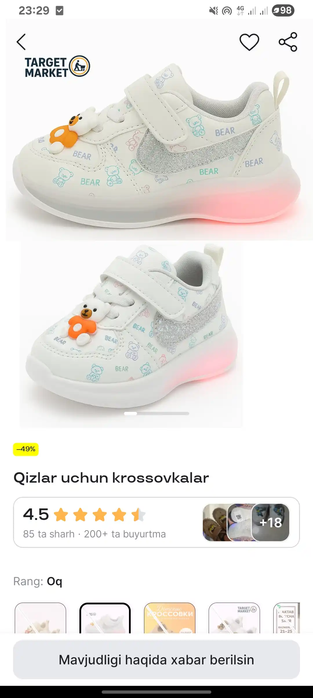 O'g'il bolalar va qiz bolalar uchun bahor-yoz krossovkalari