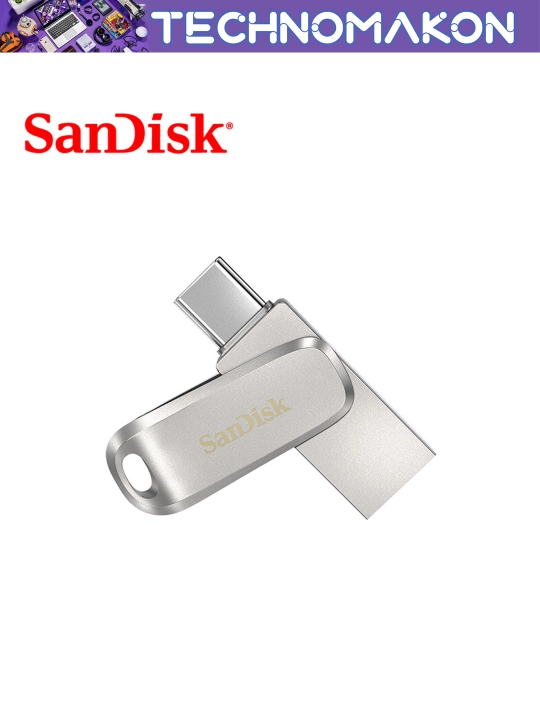 Usb flash hotira Sandisk Ultra 64/128/256/512GB Dual Drive Luxe, USB 3.2+Type C OTG