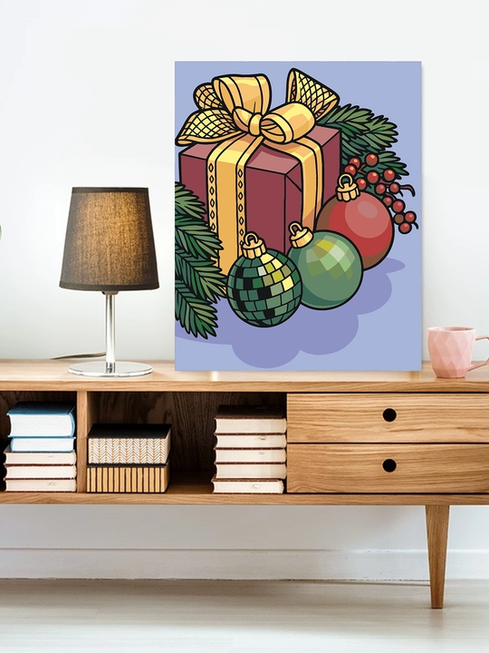 Raqamlar bo'yicha rasm chizish ARTERY Yangi yilgi, 40×50 sm, xolstga bo'yaladigan rasm