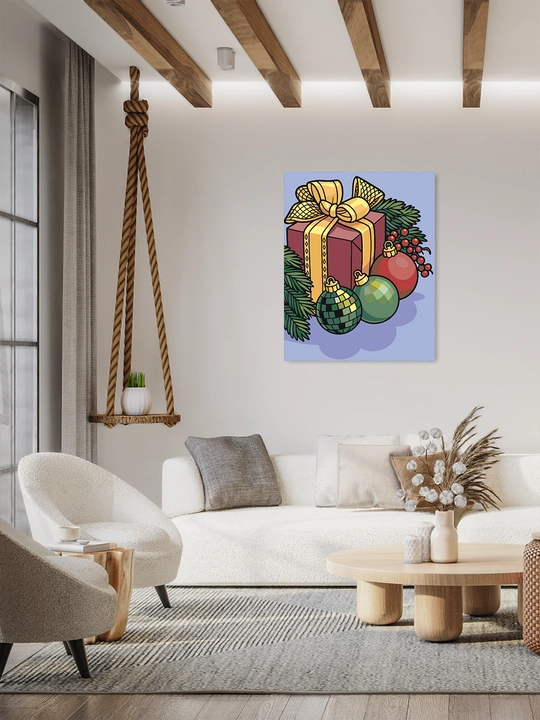 Raqamlar bo'yicha rasm chizish ARTERY Yangi yilgi, 40×50 sm, xolstga bo'yaladigan rasm