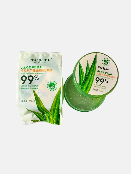IMISSMI Aloe Vera geli 99%, namlovchi, tinchlantiruvchi, yuz va tana uchun, 300 ml