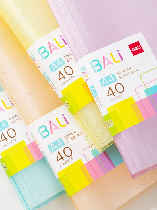 40 fayli bilan papka (shaffof-ASSORTI) EB034 Deli, 034-EB
