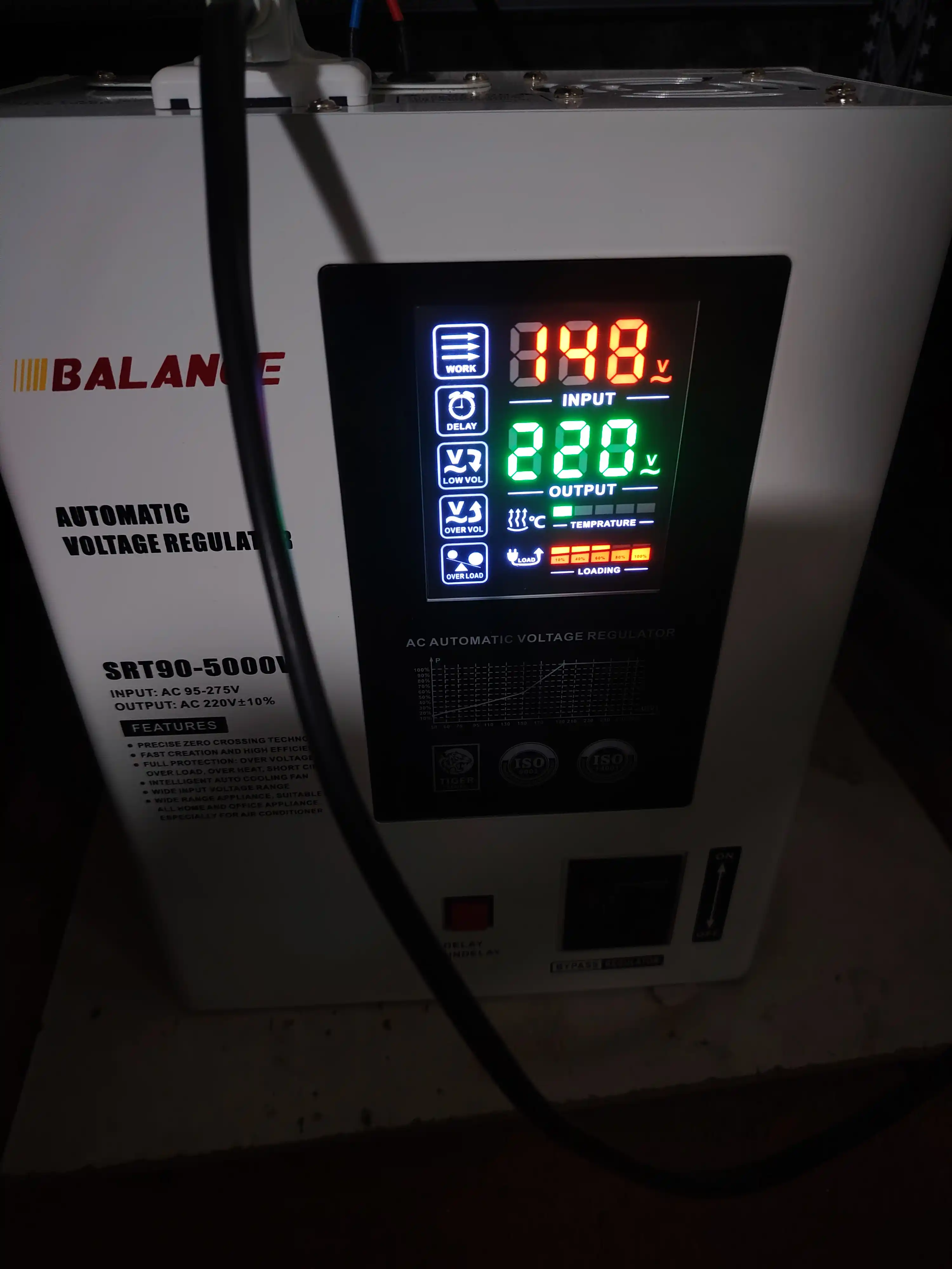 Kuchlanish stabilizatori Balance 5 kVA, releli, 95-275V