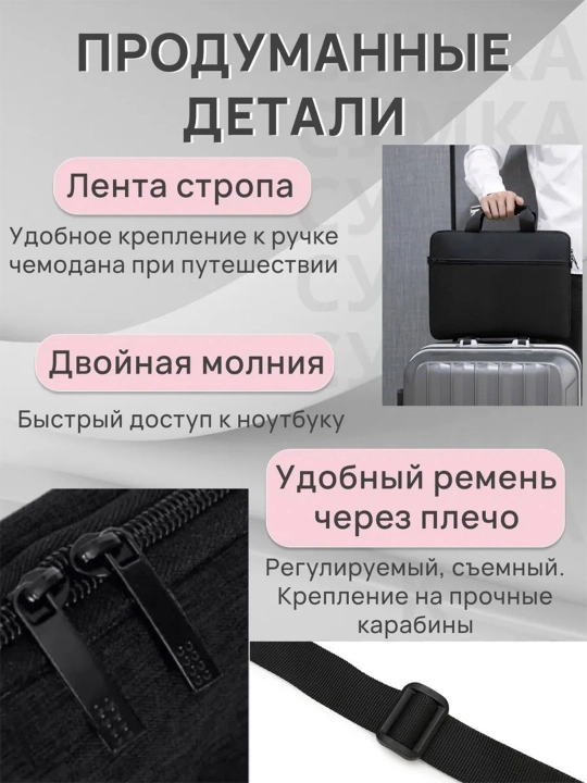 Сумка для ноутбука с усиленной защитой 15.6
