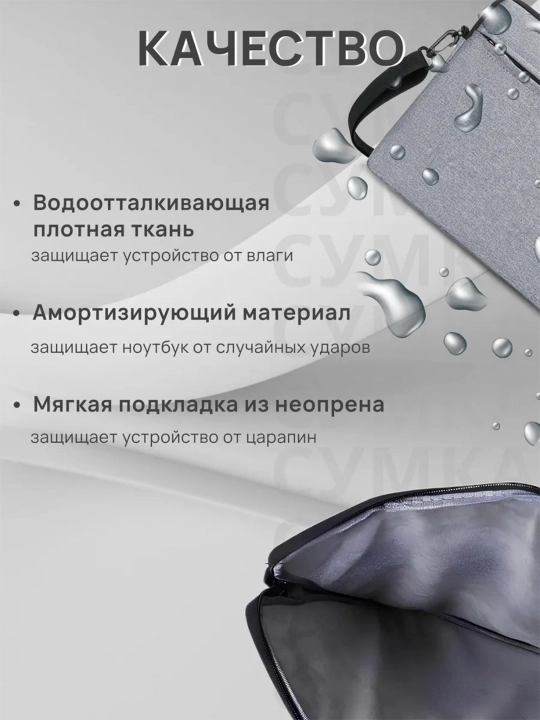 Сумка для ноутбука с усиленной защитой 15.6