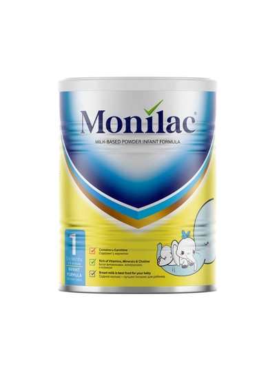 Monilac 1 0-6oylik bolalar uchun sut aralashmasi,L-karnitin,vitaminlar va minerallar bilan