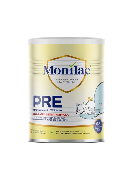 Monilac PRE — muddatidan oldin tug‘ilgan va kam vaznli bolalar uchun aralashma 0–6 oy