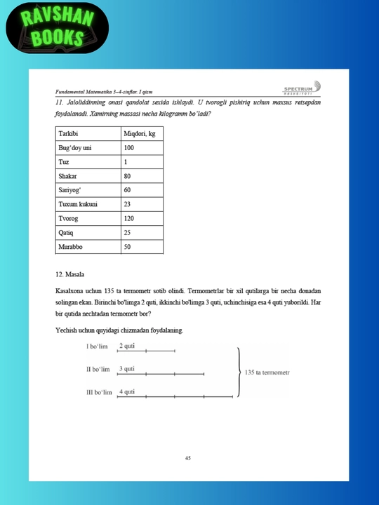 Fundamental matematika 3-4 sinflar uchun