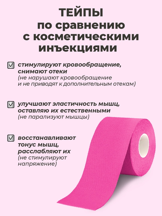Кинезио тейп для лица и тела, с мягким клеем, тейп против морщин и отеков, спортивный