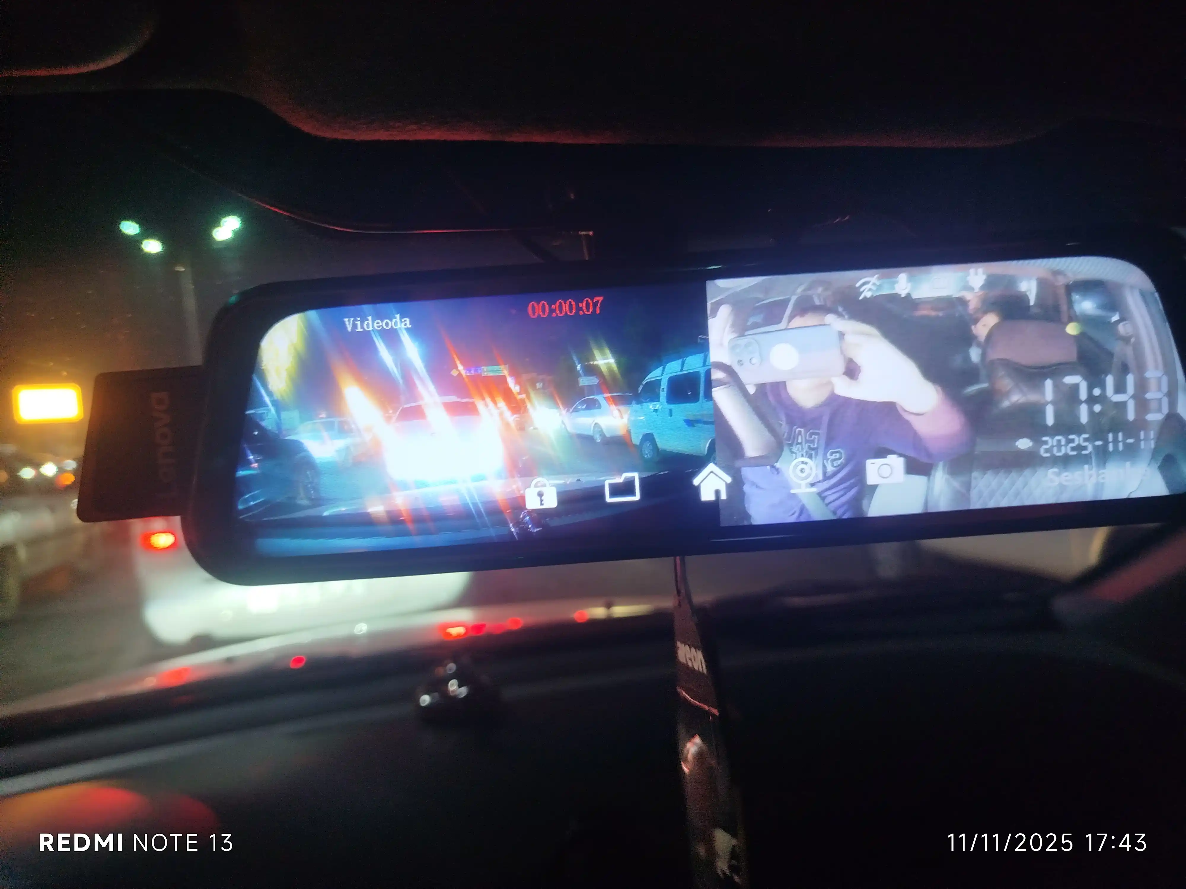 3 kamerali Lenovo videoregistirator, Wi-Fi orqali kuzatish, kafolatga ega