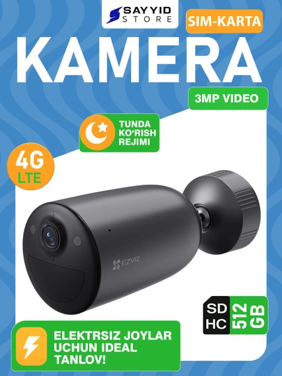 Ezviz EB3 4G 3MP — автономная камера видеонаблюдения с аккумулятором