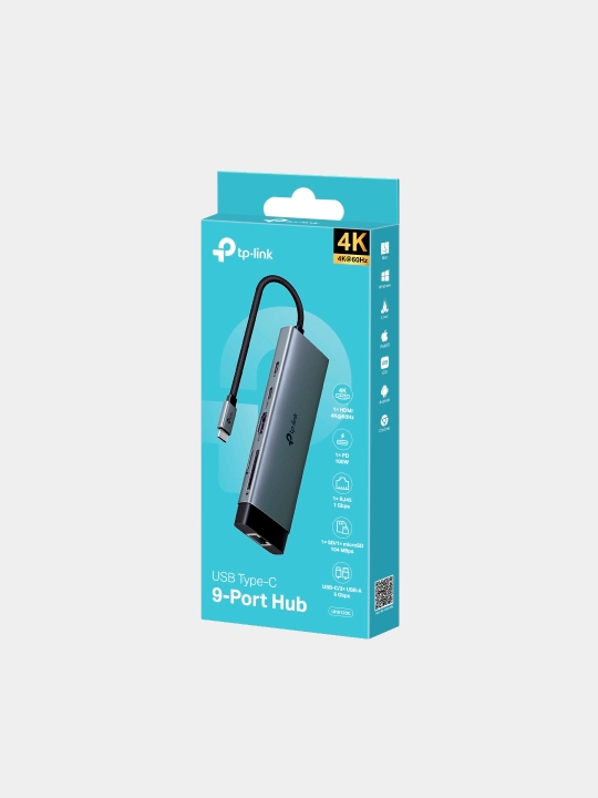 Док Станция TP-Link UH9120C  type-c 9в1 Хаб HDMI 4K60Hz RJ-45 Gigabit SD/microSD, PD 100Вт