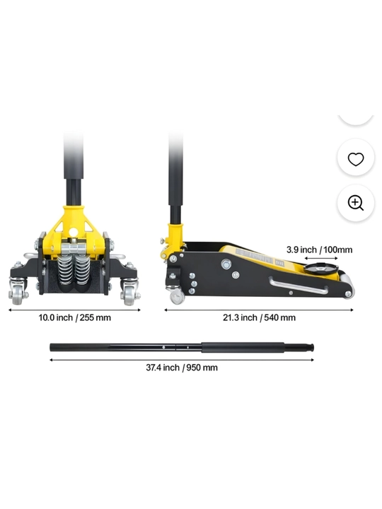 Gidravlik podkatkali GS Optimus domkrati, 3 tonna, po‘lat, 135-500 mm