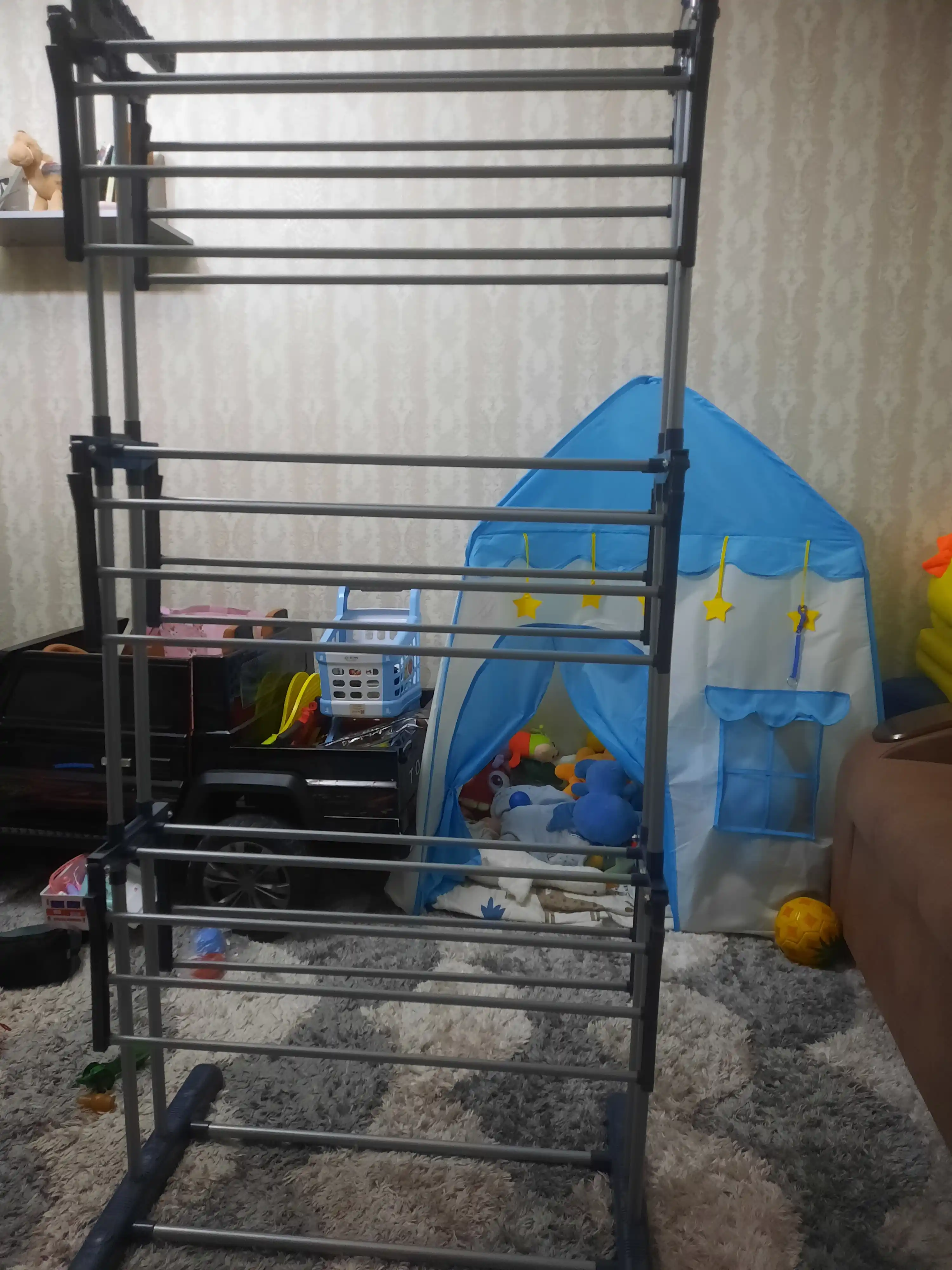 Сушилка для белья, напольная, вертикальная, складная, на колесиках, 3 яруса, до 40/50 кг