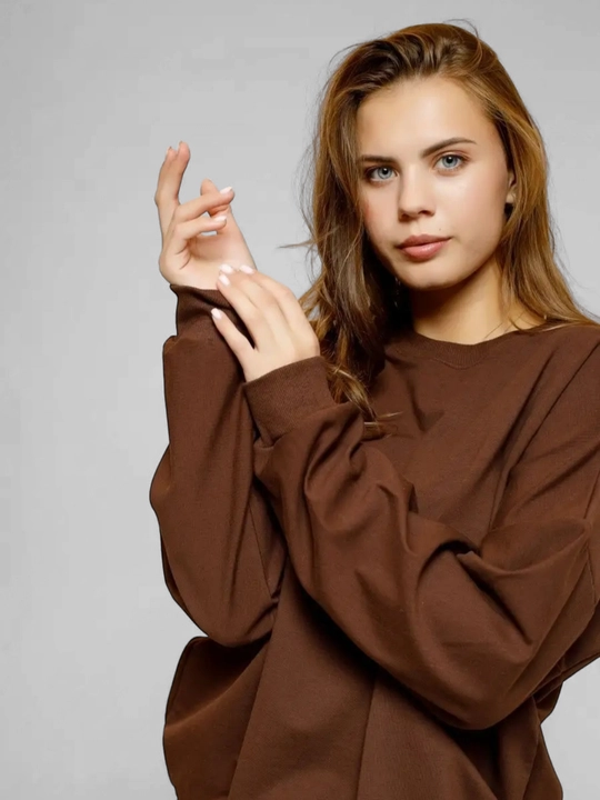 Moda svitshot, uch ipli, 100% paxta, ayollar uchun